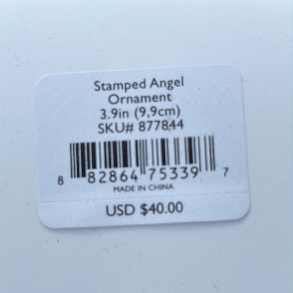 Lenox Stamped Angel Ornament - Picture 3 of 3